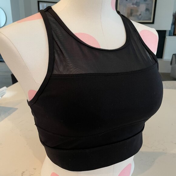 Zyia Active All Star Racer Back Nylon Spandex Spots Bra 'One More Rep' Black M - Picture 4 of 15